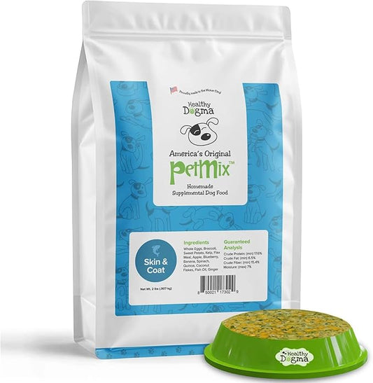 Healthy Dogma PetMix Dehydrated Dog Food for Allergies, Joint Support & Mobility - USA Made, Raw, Homemade Dog Food (Skin & Coat, 2 lbs)