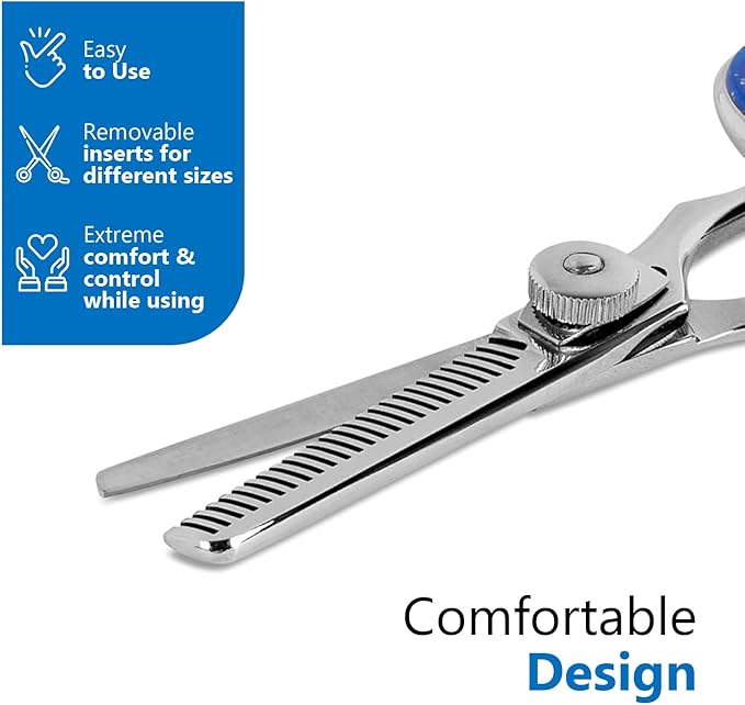 Professional 4.5-Inch Thinning Shears - Small Dog Grooming Scissors for Dogs' Faces and Eyes - Sharp & Durable - Ideal for Tight Spaces and Detailed Grooming - Pet and Cat Grooming Supplies