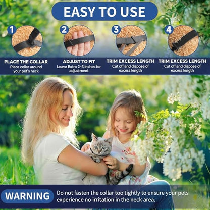 4 Pack Flea Collar for Cats, 32 Months Flea and Tick Prevention for Cat, Waterproof Natural Cat Fleas and Ticks Treatment, Adjustable Fleas and Ticks Collar for Cats Kittens(4 Colors)