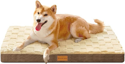 Patas Lague Orthopedic Dog Bed Medium Size Dog 30''X20'', Waterproof Soft Warm Comfortable Egg Crate Foam Medium Pet Beds Mat with Removable Washable Cover and Nonskid Bottom, Brown