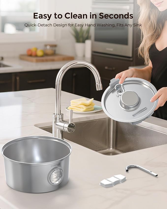 Invengo Cat Water Fountain Stainless Steel, 3.2L/108oz Pet Drinking Fountain for Cats Dogs, Automatic Cat Fountain with 2 Flow Modes, Splash-Proof Bowl, Includes 4 Replacement Filters