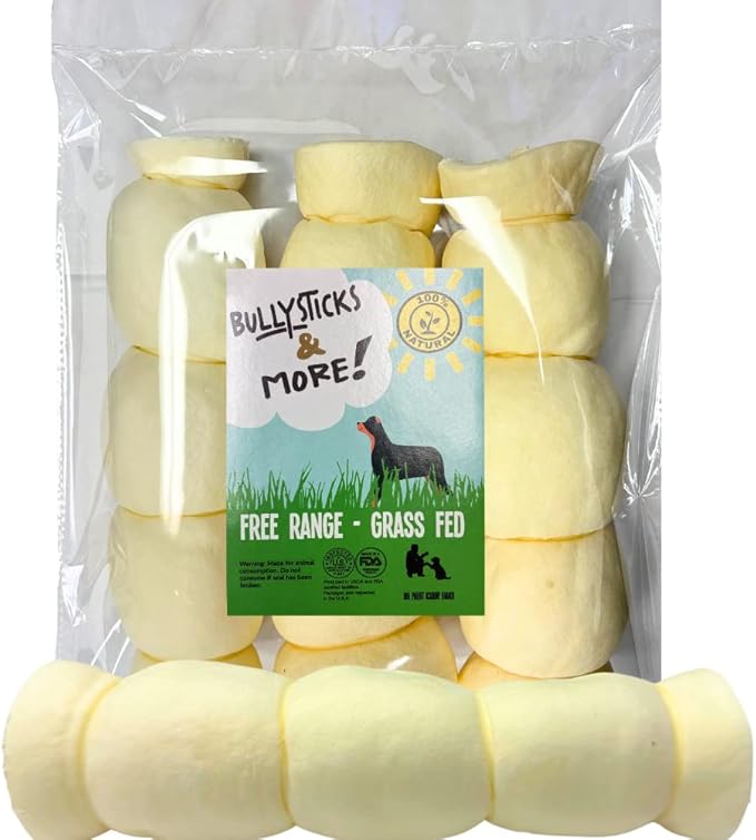 BULLYSTICKS & MORE Beef Cheek Rolls for Dogs (10-12" Extra Thick - 3 Count) - Beef Cheek Bones for Dogs - Dog Parents Choice - Premium No Hide Rolls