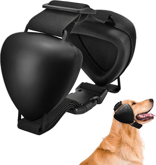 ZOHAN Dog Ear Muffs for Noise Protection, Comfort Dog Noise Cancelling Ear Muffs with Fast Snap Lock for Fireworks, Thunder, Vacuums(Black,L)