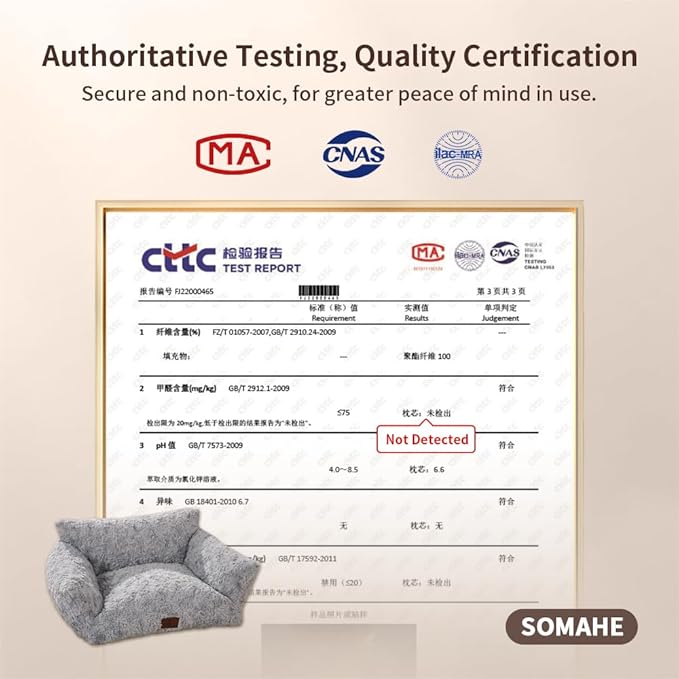 Cat Couch Beds Cat Bed for Indoor Cats Washable Dog Beds for Small Dogs & Cats with Removable Cover Fluffy Sofa with Non-Slip Bottom (18.0" L X 24.0" W X 10.0" Th) Grey