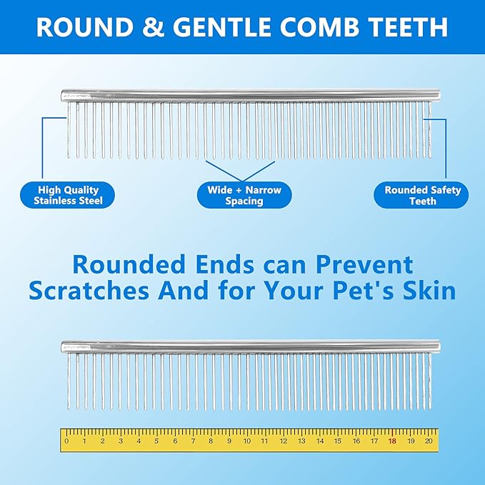 Stainless Steel Pet Dog Grooming (Silver Comb)