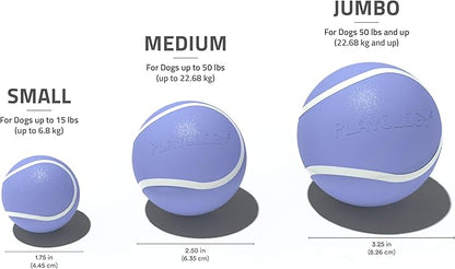 Playology Dog Toys | Squeaky Chew Ball - Bouncy Durable Floating Fetch Ball for Dogs, Value 3-Pack | Small Blueberry Scented Toy - Easy to Clean and Made from Non Toxic Materials