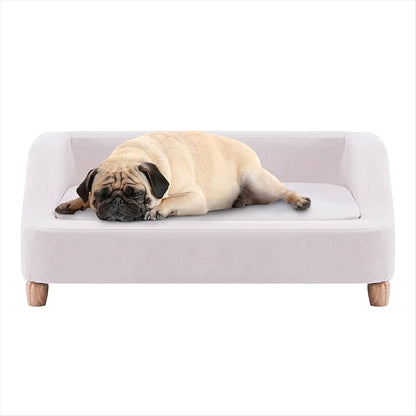 Critter Sitters 36-In. Microfiber White Rectangular Dog Sofa for Medium-Sized Dogs, Modern and Stylish Elevated Dog Bed for Home or Apartment, Comfortable and Easy to Clean Pet Beds