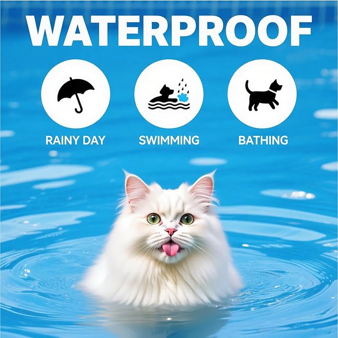 Flea and Tick Collar for Cats,12-Month Protection, Natural Ingredients, Waterproof & Adjustable,Includes Flea Comb & Tick Removal Tool,2 Pack