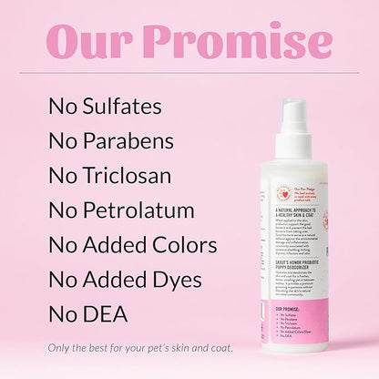 SKOUT'S HONOR Probiotic Deodorizer Spray for Pets- Hydrating Daily-Use with Avocado Oil & Omega-3s, Microbiome Friendly Certiified, Paraben & Sulfate-Free, 97% Natural, 8oz, Happy Puppy
