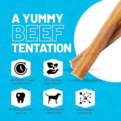 Sitka Farms Bully Sticks XL 6 inch Premium - 22 Count - Single Ingredient Treat for Small, Medium Dogs, Aggressive Chewers for Puppies - Natural Grass Fed High Protein Long Lasting Treats