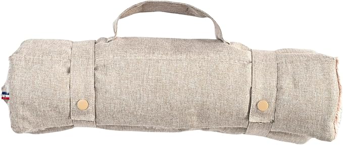 Small Rectangular Beige Cat and Dog Bed - Relieves and Preserves Joints - Reversible Summer/Winter mat and Easy to Carry - Machine Washable and Does Not Deform