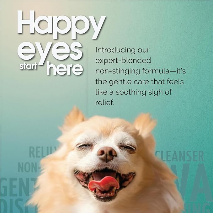Gentle Multi-Purpose Eye Wash for Dogs & Cats-4 fl oz-Helps with Eye Infections, Redness, Irritation, Tear Stains & Discharge-Supports Pink Eye, Conjunctivitis & Dry Eye Relief-Vet Formulated