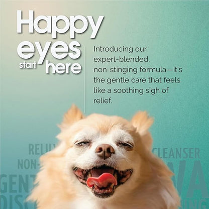 Gentle Multi-Purpose Eye Wash for Dogs & Cats-4 fl oz-Helps with Eye Infections, Redness, Irritation, Tear Stains & Discharge-Supports Pink Eye, Conjunctivitis & Dry Eye Relief-Vet Formulated