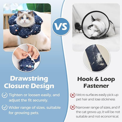 ComSaf Soft, Protective Adjustable Cat Cone Collar to Stop Licking After Surgery, Comfortable Lightweight Elizabethan Collar for Large Cat and Small Dog, Dog Recovery Collar Prevents Licking Wounds