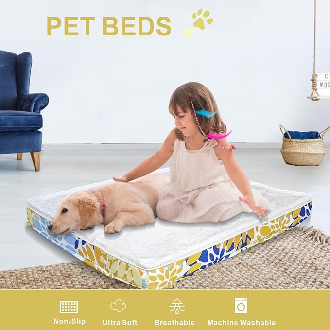 Dog Bed Medium Large Size Dogs Sleeping Mat Dog Orthopedic Foam with Bolster Washable Dogs Bed Sofa Pet Bed with Removable Cover