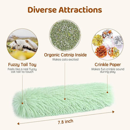 Potaroma Cat Toys Pillows, 3 Pack, Soft and Durable Crinkle Sound with Catnip Inside, Interactive Indoor Kitten Kicker, Promotes Kitty Exercise