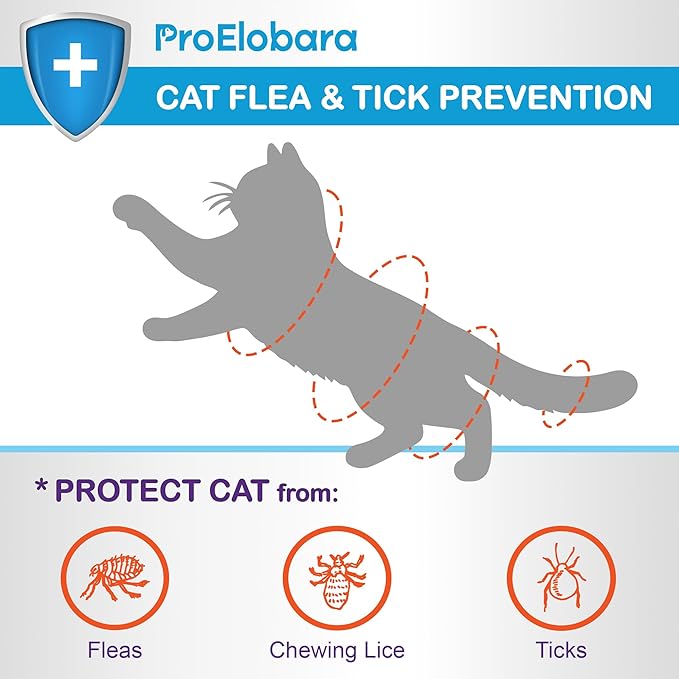 Flea and Tick Prevention for Cats & Kittens: Waterproof Topical Cat Flea and Tick Treatment – Fast-Acting & Long-Lasting At Home Flea Control for Cats Over 1.5 lbs and 8 Weeks or Older – 6 Dose Supply