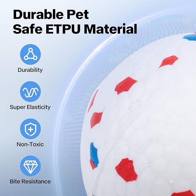 Pet Prime 2.5" ETPU Dog Balls 6-Pack,for Upgraded Max Automatic Ball Launchers,Interactive Training & Fetch Toys,Durable High-Bounce Chew-Resistant Ball for Large Dogs