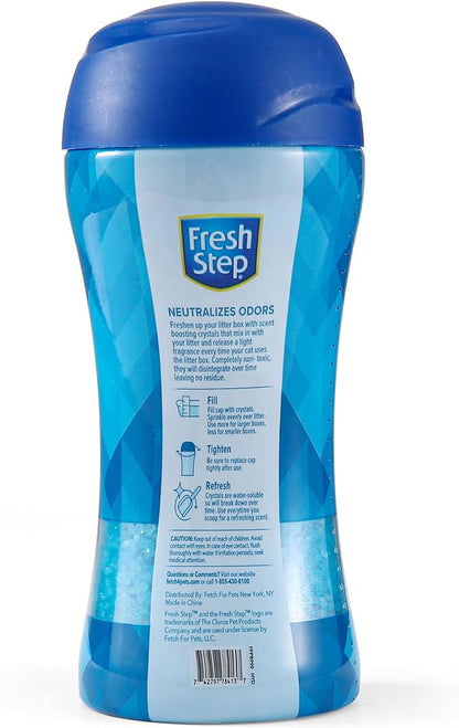 Fresh Step Cat Litter Crystals in Fresh Scent - Cat Litter Box Deodorizer - Combats Odors and Neutralizes Smells to Keep Your Home Clean, 15 Ounce - 12 Pack