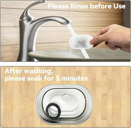 SOOFPET Stainless Steel Cat Water Fountain Filters: 8-Pack (Carbon + Foam) - Replacement for 108oz/3.2L Dog Bowl Dispenser