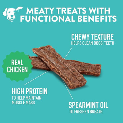 DOGSWELL Dental Jerky Dog Treats, Chicken, 24 oz. Bag