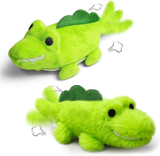 Interactive Cat Toys for Indoor Cats - Self-Charging Croc Chase Toy with 360° Motion, Wagging Tail & Catnip, Automatic Exercise Toy for Bored Kittens/Adults(Set)