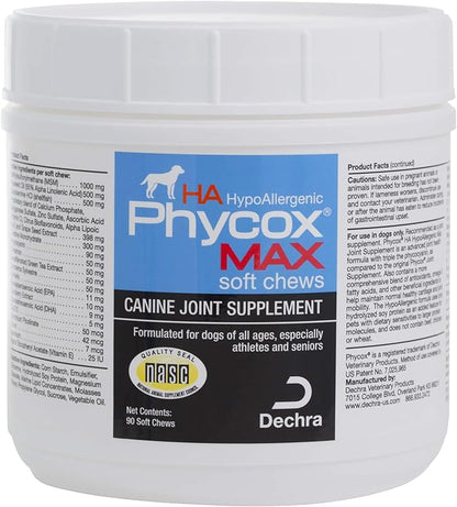 DechraSupply Phycox MAX Hypoallergenic (HA) Soft Chews, Joint Supplement for Dogs (90ct)