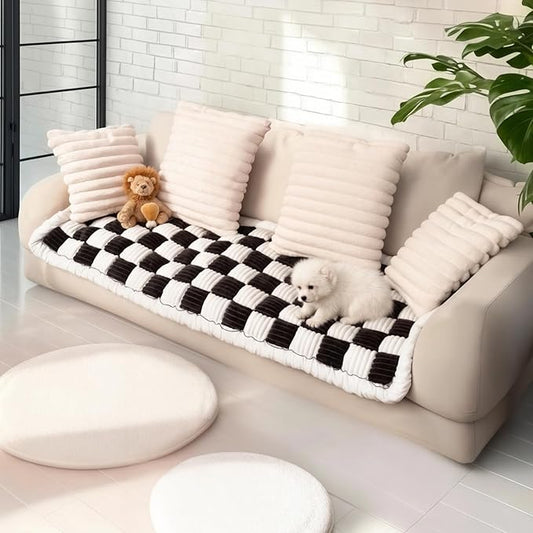 Dog Couch Cover Protector, Couch Covers for Sofa, Velvet Soft, Non Slip, Washable (Black, 27.6 * 70.9inch)