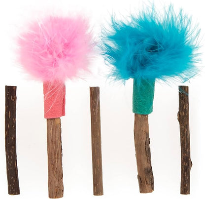 SmartyKat (5 Count Silly Silver Stix Natural Silvervine Cat Toys - Blue/Pink, One Size