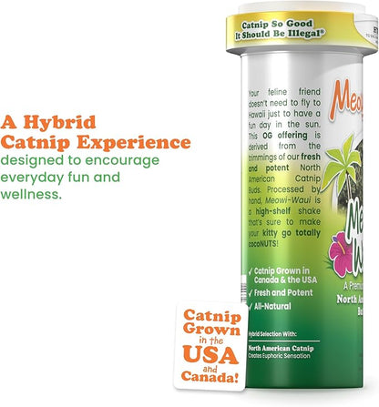 Meowijuana Pickle Bundle | Get Kickin' Refillable Spicy Pickle Toy and Meowi-Waui Catnip | Promotes Play and Cat Health | Includes North American Organic Catnip