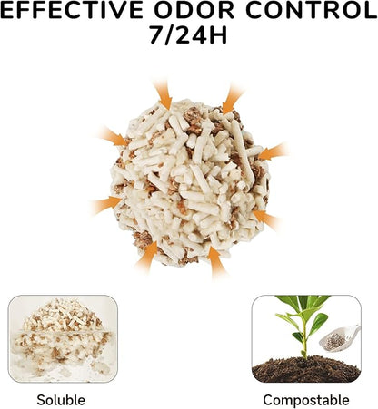 FUKUMARU Tofu Cat Litter, 12 LBS Clumping Cat Litter, Dust Free, Natural, Unscented, Flushable, Lightweight, Low Tracking, Mixed Apple Wood, 24/7 Odor Control, 6 lb x 2 Bags