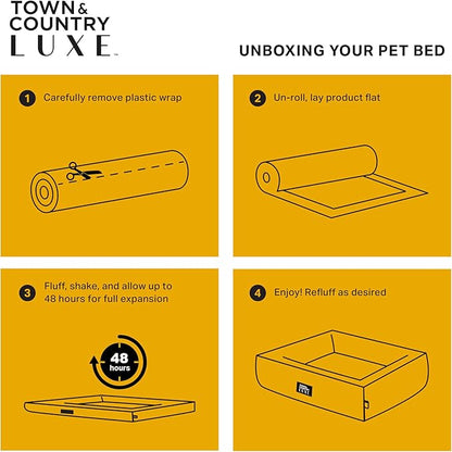 Town & Country Luxe CuddleTown Fuzzy Solid Donut Pet Bed, Soft, Cozy & Calming, Non-Slip Bottom, 100% Machine Washable, Cream, Small 24"x24"x7" Round