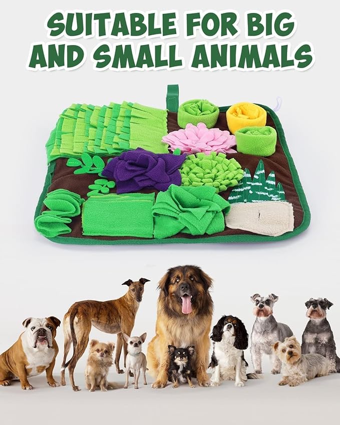 CiyvoLyeen Snuffle Mat for Dogs and Cats Succulent Small Pets Treat Toy Dog Enrichment Toys Dog Puzzle Slow Eating Mat Foraging Mat for Rabbit Pig Stress Relief Puppy Birthday Gift for Pet