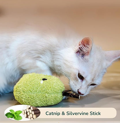 Durable and lnteractive Cat Teething Stick Toys: Chewing Stick, Grinding Teeth Rod, and chewable Cat Doll for Your Pet's Entertainment (Green)