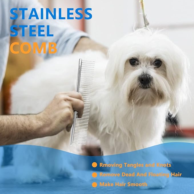 Stainless Steel Pet Dog Grooming (Silver Comb)