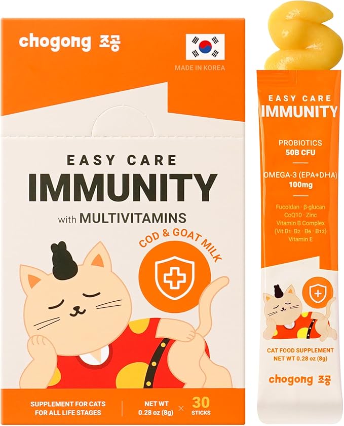 Easy Care Immunity with Multivitamins - Cat Lickable Supplement, Immune Support, Cod&Goat Milk Flavor