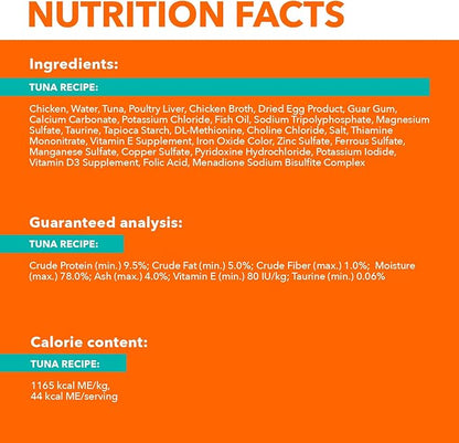 IAMS Perfect Portions Healthy Adult Grain Free Wet Cat Food Pate, Tuna Recipe, 2.6 oz. Easy Peel Twin-Pack Trays (24 Count, 48 Servings)