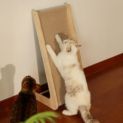 2-in-1 Cat Scratching Post with Replaceable Sisal Pads – Durable Scratcher Toy for Indoor Cats