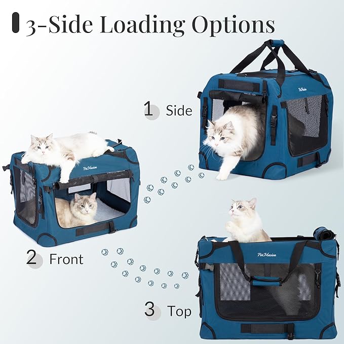 Extra Large Rolling Cat Carrier with Wheels, Soft Sided Pet Dog Carrier on Wheels for Big Cat 20lbs+ 2 Cats, Car Travel Portable XL Wheeled Bag 25"x16.5"x20.5"