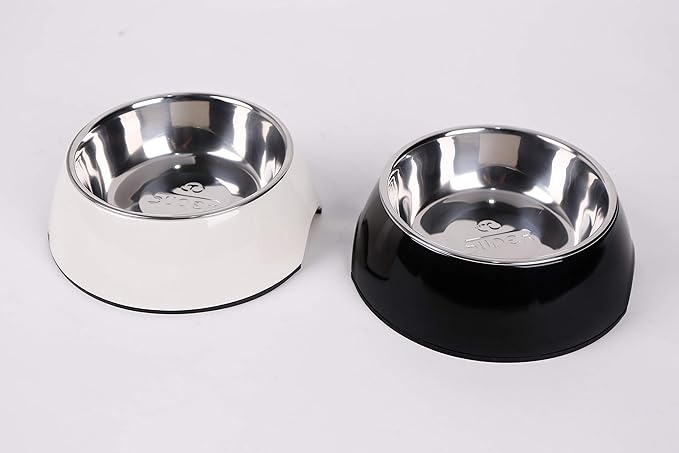 Pet Bowls Stainless Steel Dog Cat Pet Bowl Universal Pet Water and Food Bowls 4 Sizes and 5 Colors Available (XL, White)