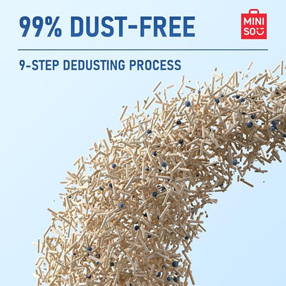 MINISO Clumping Cat Litter, Tofu+Bentonite+Cassava, Odor Control, Rapid Clumping, Water Absorbent and Toilet Flushable, Multi-Cat, Gardenia Style, 15.8lb (2 Pack of 7.9lb Bags)