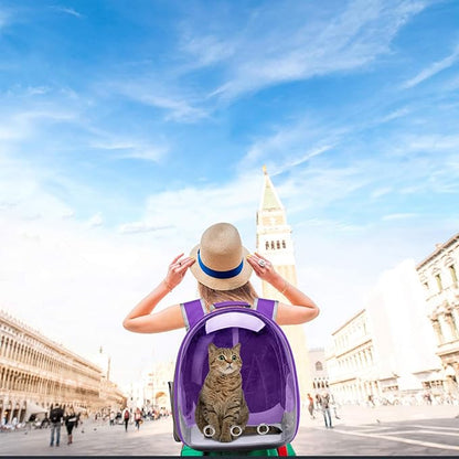 Cat Backpack Carrier Bubble Carrying Bag, Small Dog Backpack Carrier for Small Medium Dogs Cats, Space Capsule Pet Carrier Dog Hiking Backpack, Airline Approved Travel Carrier - Purple