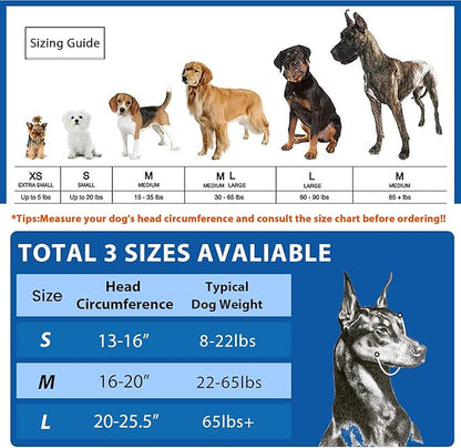 ZOHAN Dog Ear Muffs for Noise Protection, Comfort Dog Noise Cancelling Ear Muffs with Fast Snap Lock for Fireworks, Thunder, Vacuums(Blue,S)