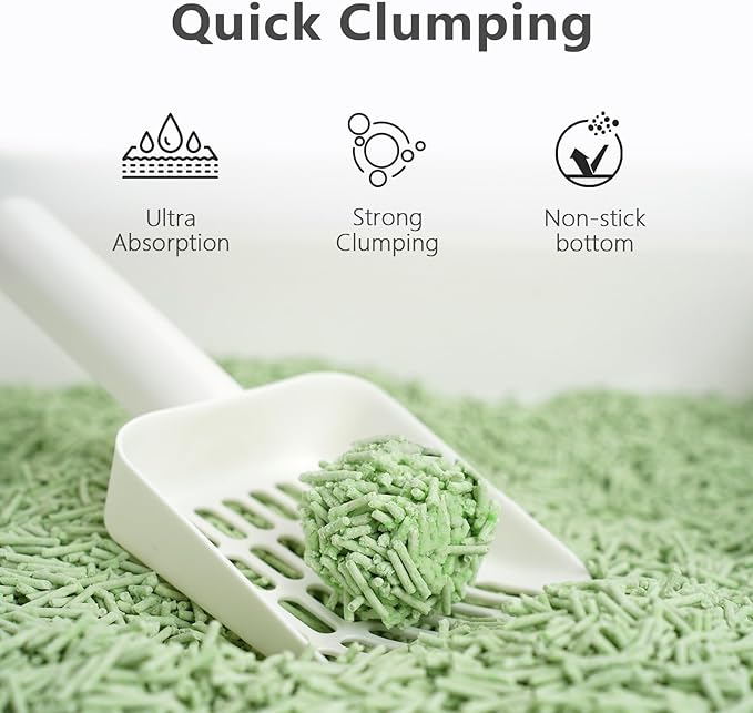Tofu Cat Litter - Strong Clumping, Ultra Absorbent, Odor Control, Flushable, Low Tracking, Low Dust Tofu Litter Pellets 3 Packs/18LB (Green Tea)