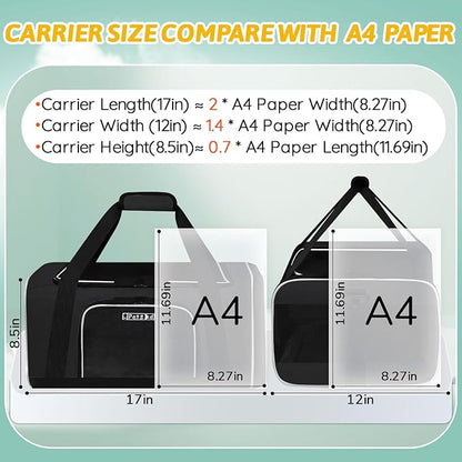 Petskd Pet Carrier 17x12x8.5 JetBlue Allegiant Airline Approved,Pet Travel Carrier Bag for Small Cats and Dogs, Soft Dog Carrier for 1-8 LBS Pets,Dog Cat Carrier with Safety Lock Zipper(Black)
