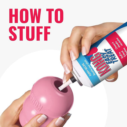 KONG Puppy - Natural Teething Rubber Chew Toy for Dogs - Stuffable Dog Toy for Extended Playtime - Chew & Fetch Toy for Puppies - for XS Puppies - Pink