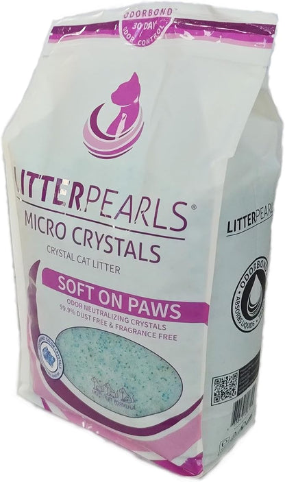 Litter Pearls Micro Crystals Unscented Non-Clumping Crystal Cat Litter with Odorbond, 10.5 Pounds