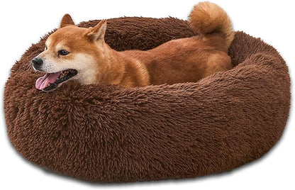 Comfort Donut Dog Bed for Small Dogs, Cat Bed & Pet Bed for Indoor Use, Medium Size with Soft Plush, Round Dog Beds for Large Dogs and Cats