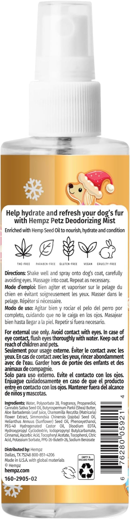 Hempz Petz Deodorizing Dog Spray, Vanilla Sugar Cookie Scent, Hydrating Spray 4.22 oz