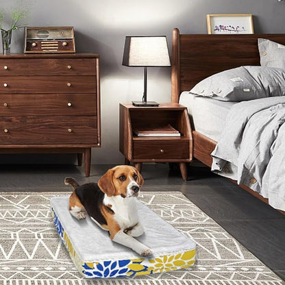Dog Bed Medium Large Size Dogs Sleeping Mat Dog Orthopedic Foam with Bolster Washable Dogs Bed Sofa Pet Bed with Removable Cover